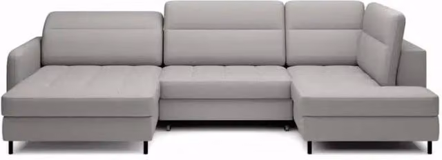 Divano angolare convertibile BERTHO MEUBLORAMA grigio con angolo sinistro e contenitore L/P/H: 306 x 166 x 100 cm