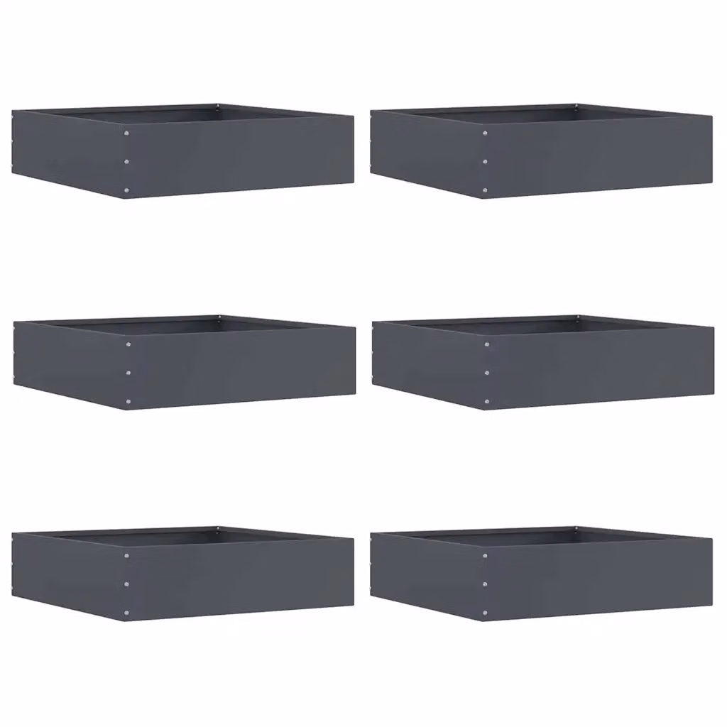 Set di 6 bordure per prato vidaXL in acciaio colore antracite L/P/H: 50 x 50 x 13 cm