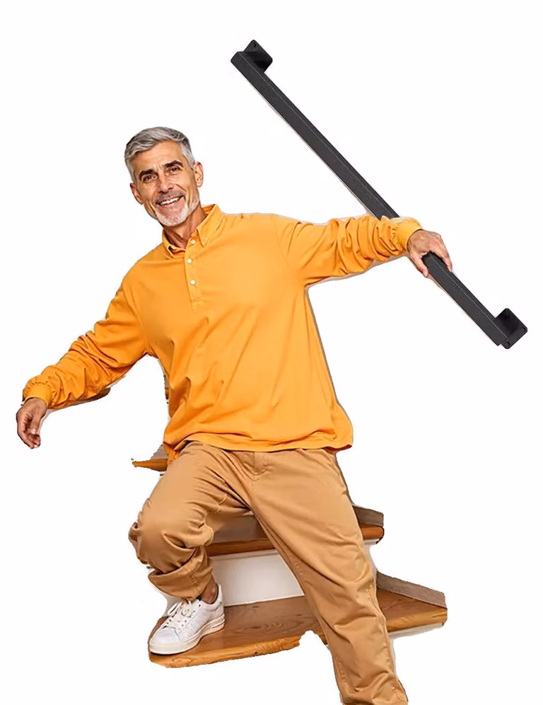 Corrimano da parete, acciaio inossidabile, portata massima 113 kg, lunghezza 91 cm, superficie antiscivolo, stile industriale