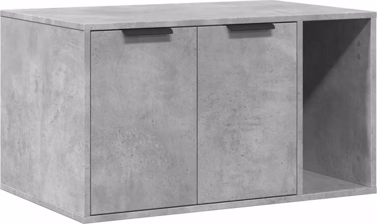 Recinto Lettiera Gatti Grigio Cemento 60x40x40 cm in Truciolato