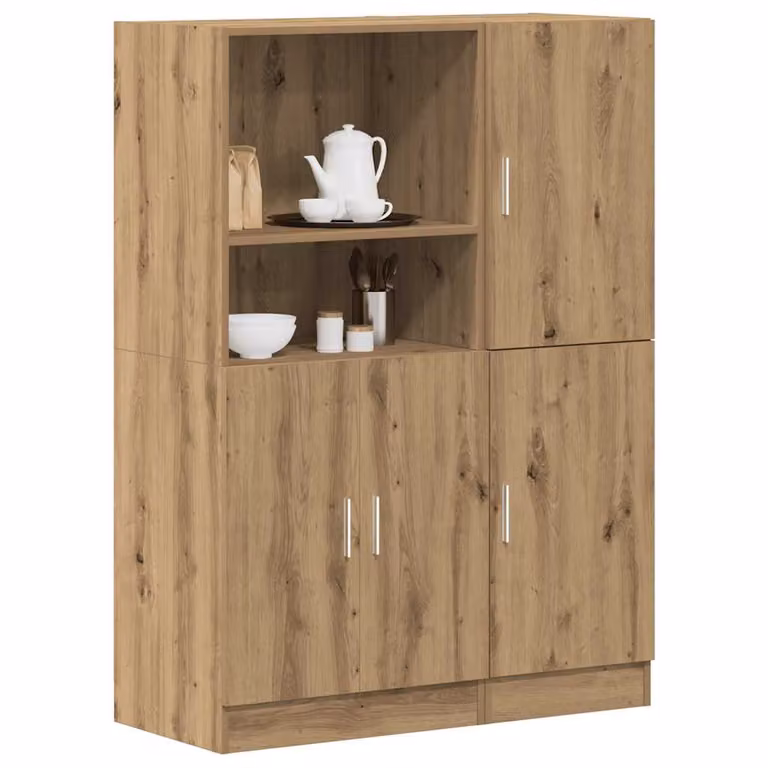Set di mobili da cucina moderno vidaXL in 2 pezzi color marrone in legno e MDF con ante a battente e ripiani interni