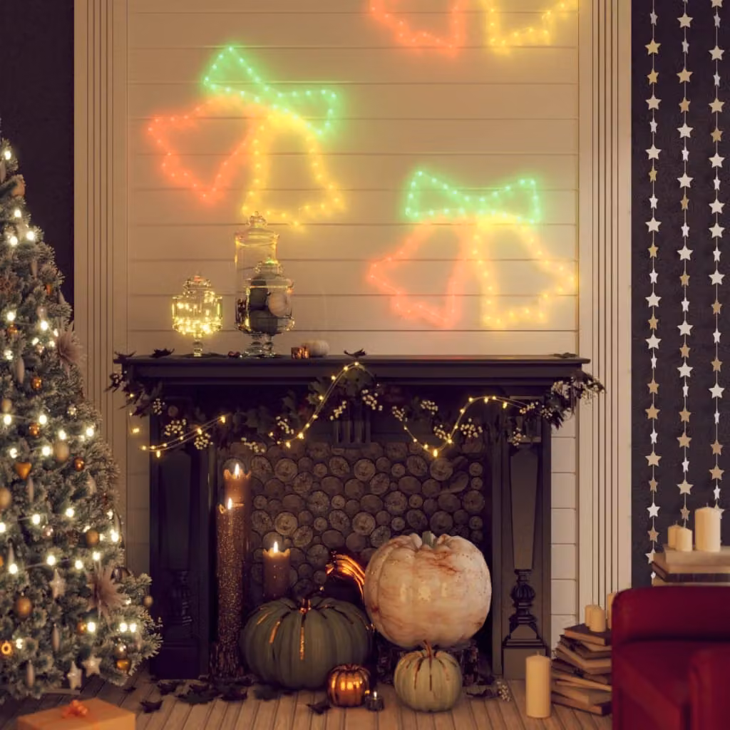 Set di 3 Figure Natalizie a forma di Campana vidaXL con 72 LED Multicolore, H: 56 cm, L: 50 cm