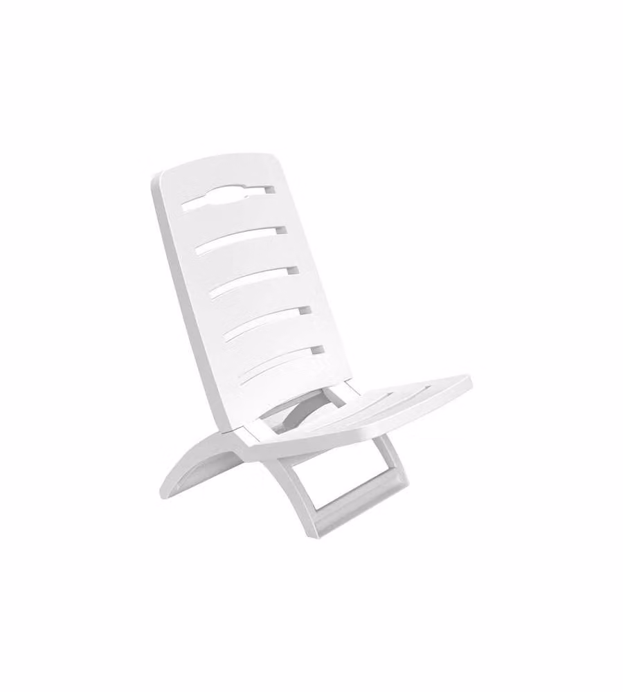 Sandy Spiaggina pieghevole bianca 37,5x55x65 cm resistente intemperie