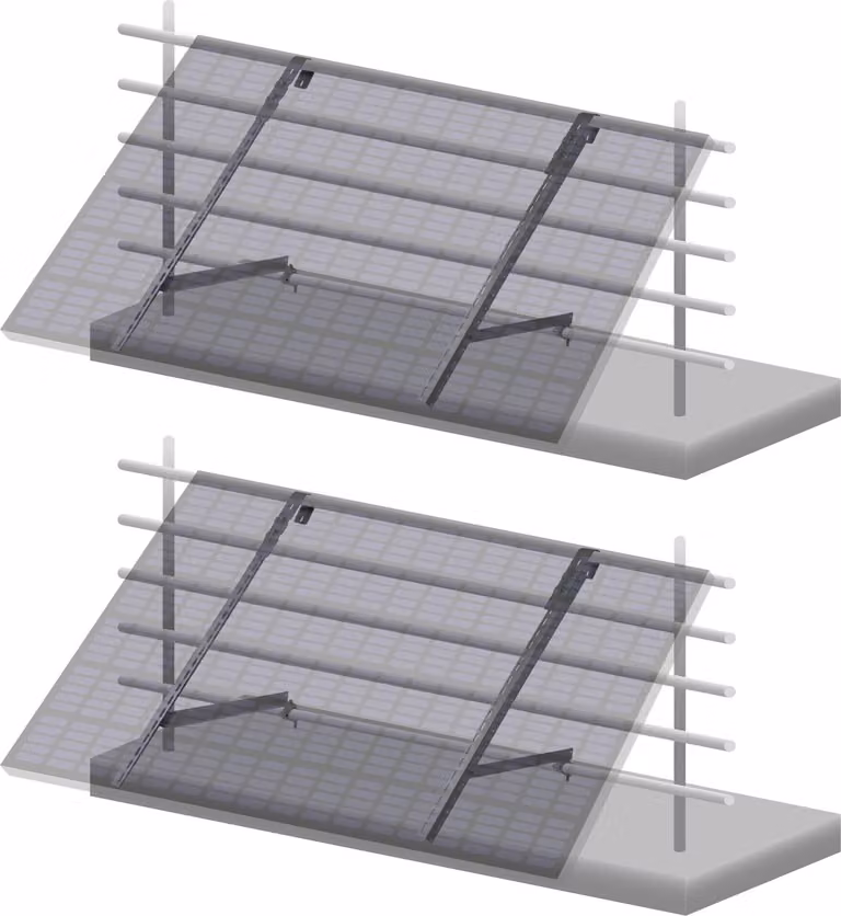 Set universale di staffe da balcone per pannelli solari Zelsius per 2 pannelli solari, angolo regolabile, set di montaggio