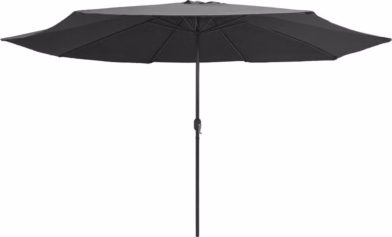 vidaXL Ombrellone con asta in metallo 390 cm antracite