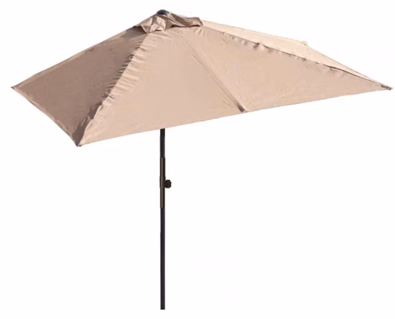 Ombrellone parziale per balcone e terrazza, forma rettangolare, dimensioni 200x100 cm, colore kaki, tessuto in poliestere idrorepellente, protezione UV 30+