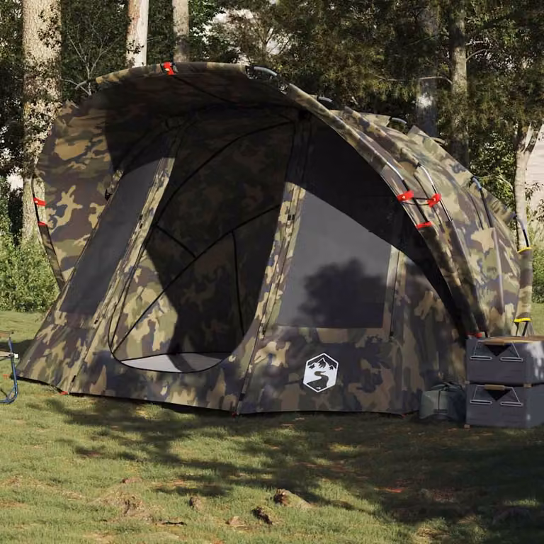 Tenda da pesca vidaXL per 5 persone, impermeabile e mimetica, multicolore