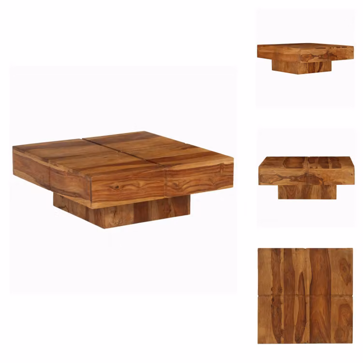 vidaXL Tavolino 80x80x30 cm in legno massiccio di acacia - Tavolini da caffè