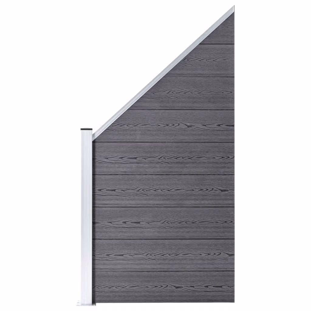 Set di recinzione in WPC 1 piazza + 1 pendenza 273x186 cm grigio