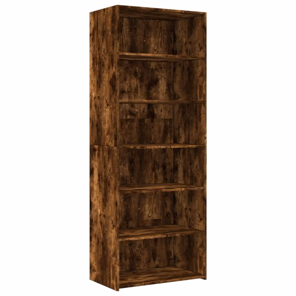 Credenza in rovere fumé 70x41x185 cm Materiale in legno