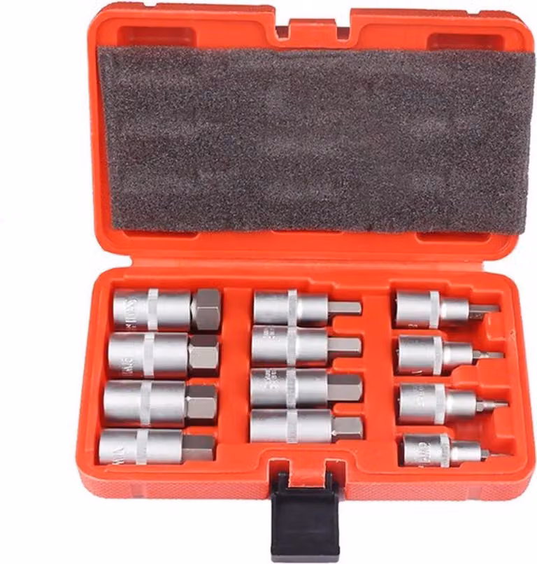 Set di 12 chiavi a bussola da 1/2 pollice con bussole esagonali e custodia in plastica - Include le misure da 5 a 22, ideale per riparazioni e