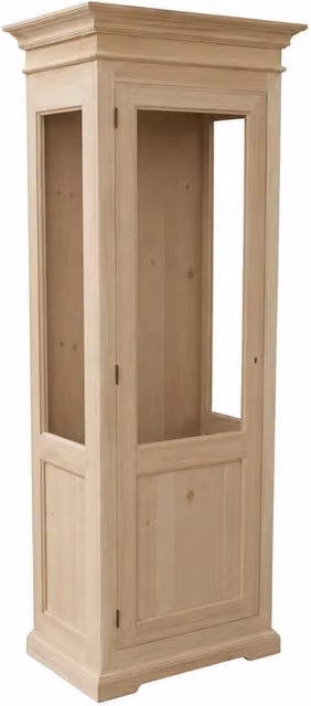 Vetrina classica con porta in vetro Mobili 2G in legno grezzo L: 86 cm, P: 51 cm, H: 215 cm