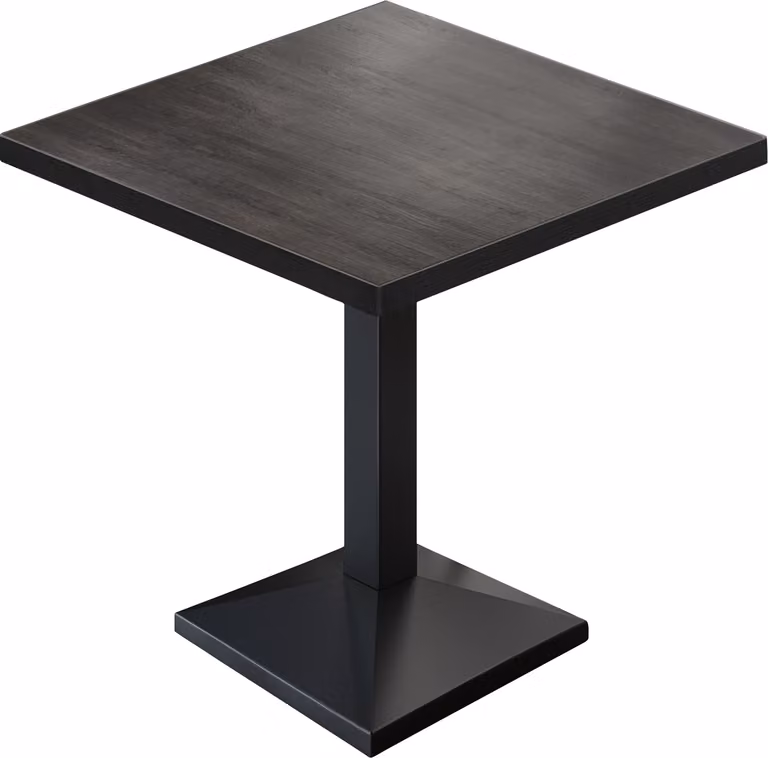 BPA | Tavolino da bistrot | Quadrato | Bordo nero | 60 x 60 x 78,5 cm | Wengé / Nero | Tavolino da bistrot / Tavolino da ristorazione