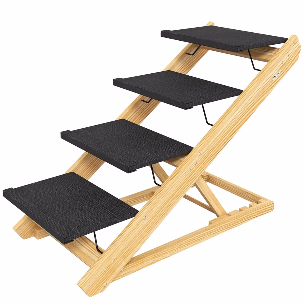 Rampa pieghevole per cani XYLO in legno bianco antiscivolo L 83 cm x P 40 cm x H 62,5 cm – 2