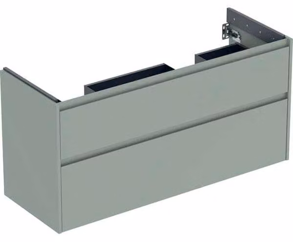 Geberit Renova Plan armoire sous lavabo double, avec 2 tiroirs, 124,5x60,6x44,6cm, 504.033.IK.1, 504.033.IK.1