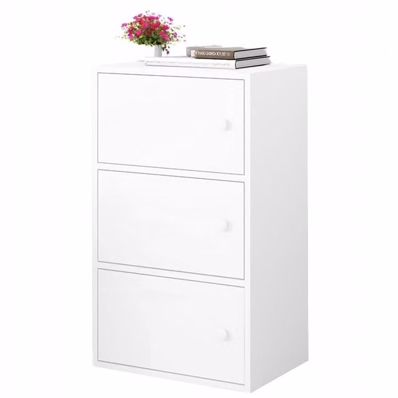 Comò moderno e capiente, bianco, in stile retro-loft