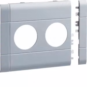 Mascherina per presa doppia collegabile in serie, senza alogeni, BRA/H/S, parte superiore 120 mm, verniciata in alluminio