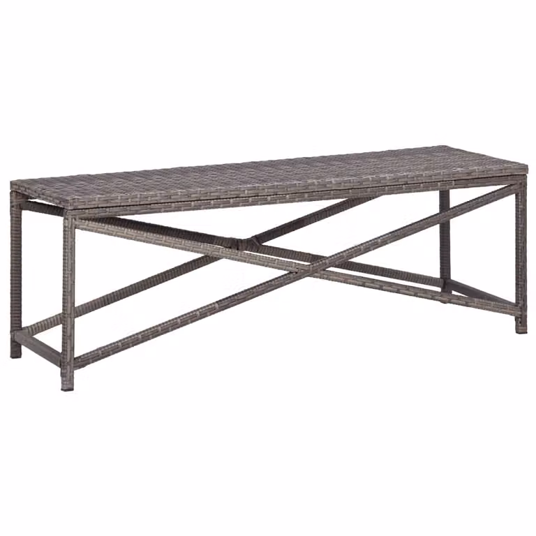 Panchina da giardino 120 cm in poly rattan grigio
