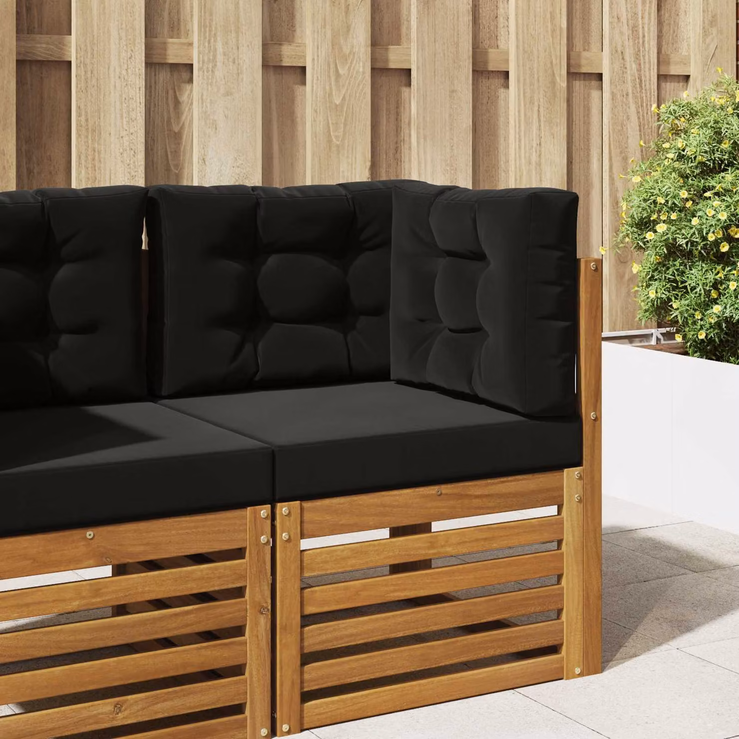 vidaXL Cuscino per divano da esterno moderno in poliestere nero 60 x 60 cm