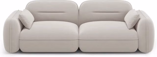 Divano modulare Sydney Cosmopolitan Design a 3 posti in velluto beige chiaro L: 230 cm, P: 70 cm, H: 90 cm