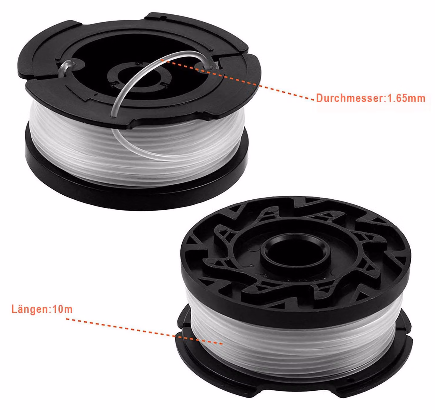 Set di bobine per tagliaerba automatici, 8 pezzi, lunghezza 9,14 metri, diametro 1,65 mm, compatibili con tagliaerba automatici