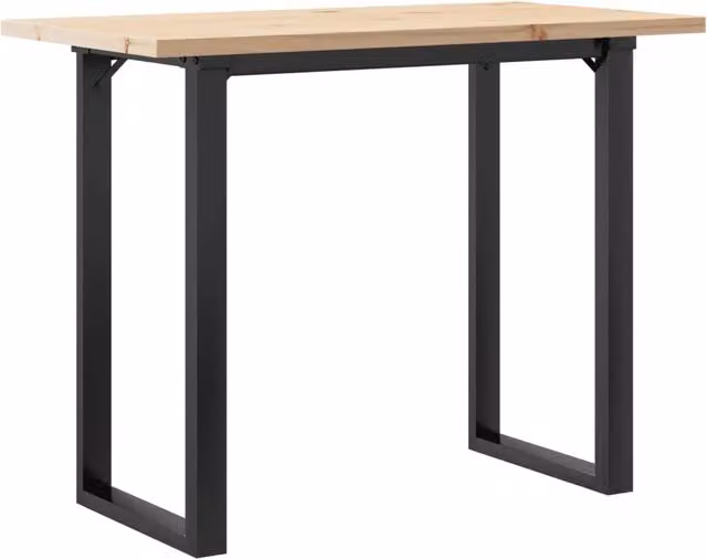 Tavolo da pranzo e da cucina rettangolare in legno di pino e metallo marrone, L: 100 cm, P: 50 cm, H: 75,5 cm – 1