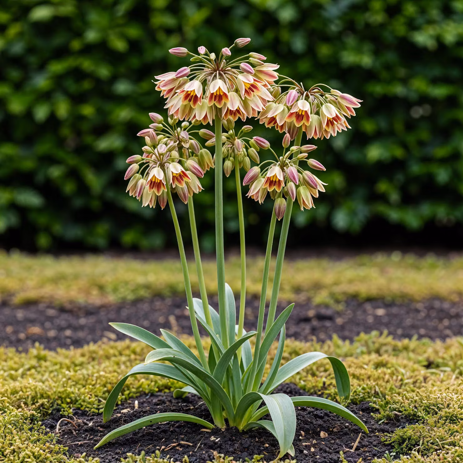 Bulbi da fiore Exotenherz - Porro ornamentale Allium Siculum - bianco-rosa (30 pezzi) Diametro 8-10cm