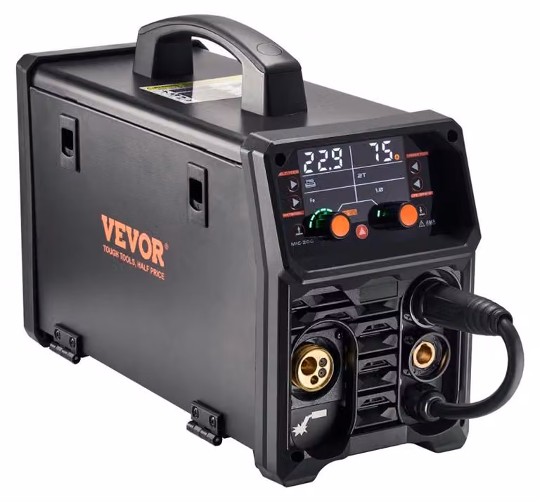 Saldatrice MIG 200 A, tecnologia sinergica - 4-in-1: saldatura MIG senza gas e con gas - Spessore massimo di saldatura: 15 mm - Inverter IGBT - Saldatrice multifunzione