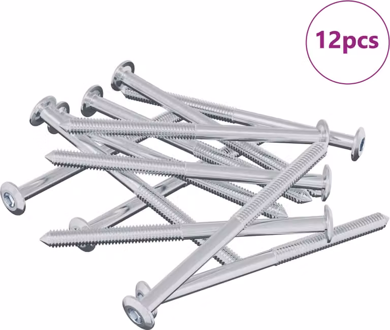 Vite 12 pcs Argento M6 x 85 mm Acciaio