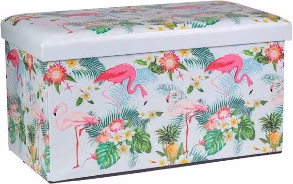 Set di 4 CASSAPANCHE PIEGHEVOLE PU FLAMINGO