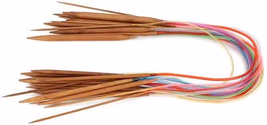 Kit per cucire con due aste in bambù - Antiscivolo - 100 cm - Alta qualità - Liscio e stabile