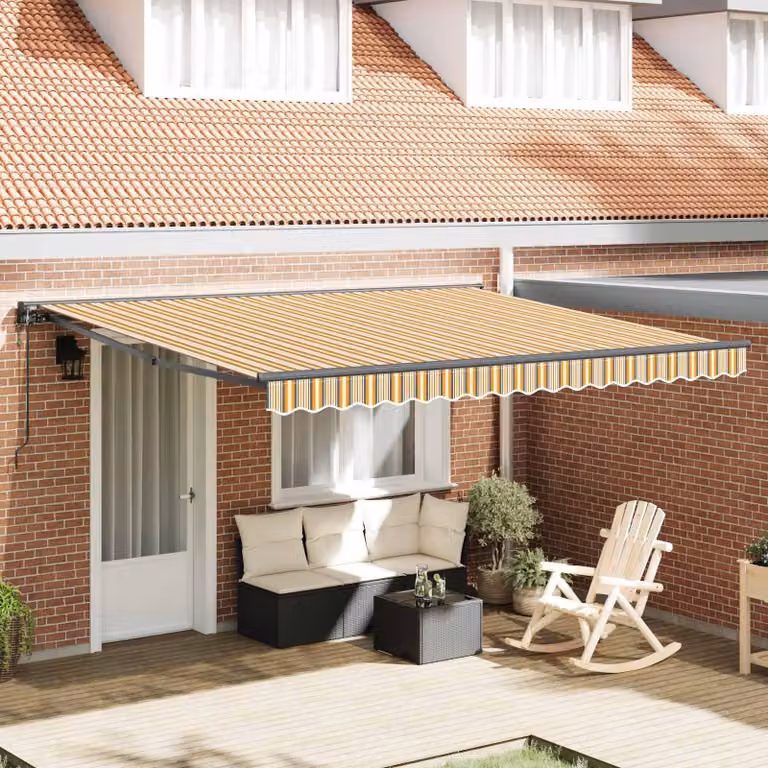 Maison Exclusive - Telaio per tenda da sole giallo e grigio 400 x 300 cm