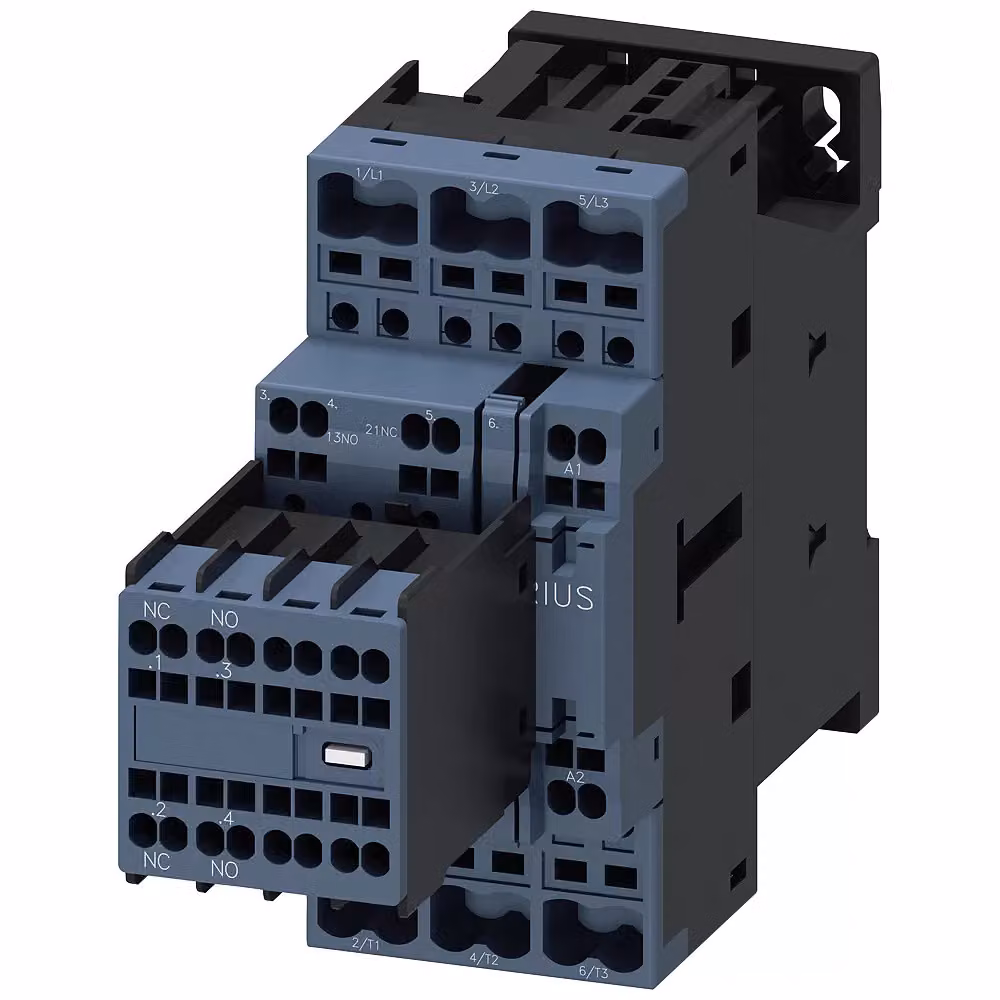 Contattore Siemens, AC-3e, 32 A/15 kW/400 V, a 3 poli, CA 230 V/50 Hz, 2S+2Ö, collegamento a molla 3RT20272AP04