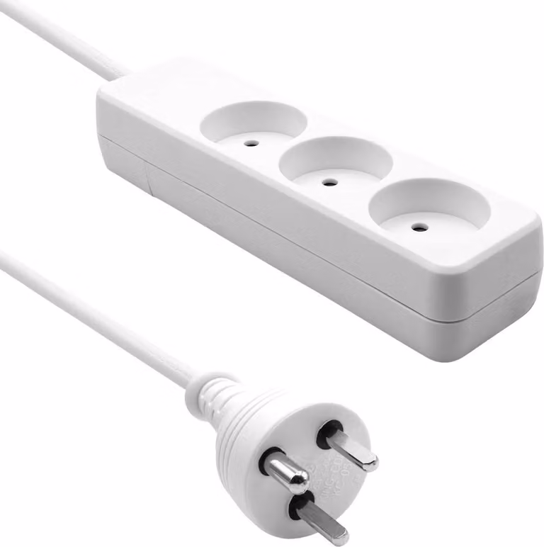 Proxtend striscia di prese danese a 3 vie 10m bianco