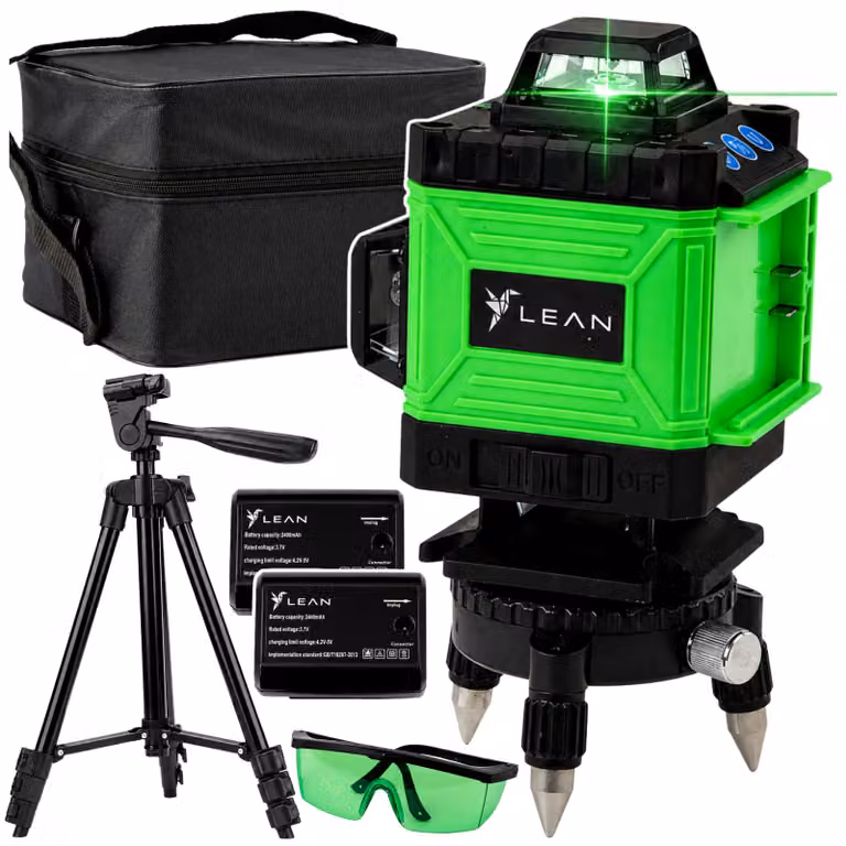 Aereo livella laser 4D 16 linee Borsa 2 batterie Verde
