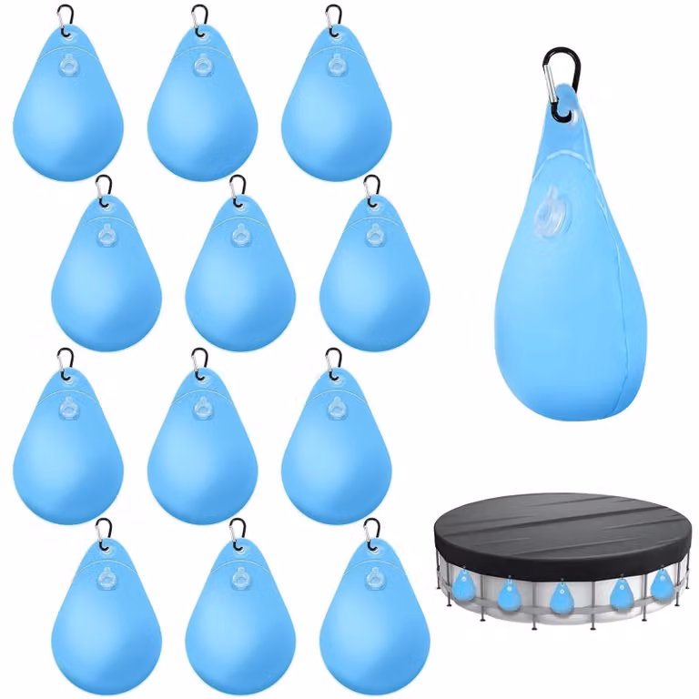 Copertura per piscina con pesi e ganci di fissaggio - confezione da 12 pezzi
