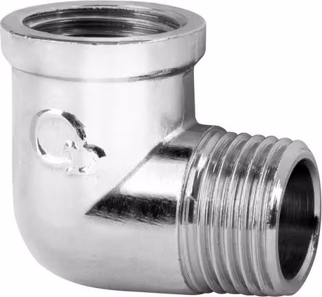 Gomito 1/2" in ottone cromato AG/IG