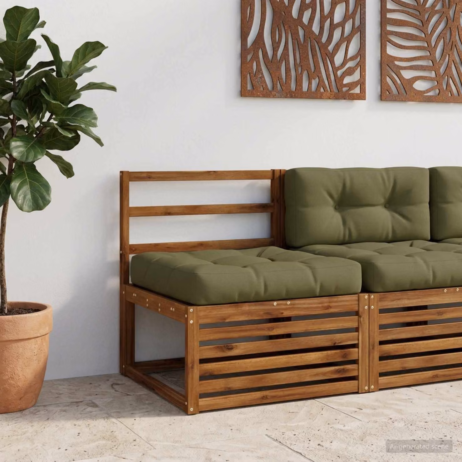 Cuscino per sedia vidaXL VIANEN in poliestere verde con rivestimento rimovibile e lavabile