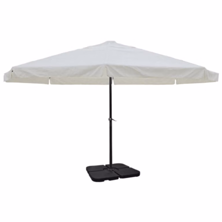 Ombrellone in alluminio bianco con supporto per ombrellone