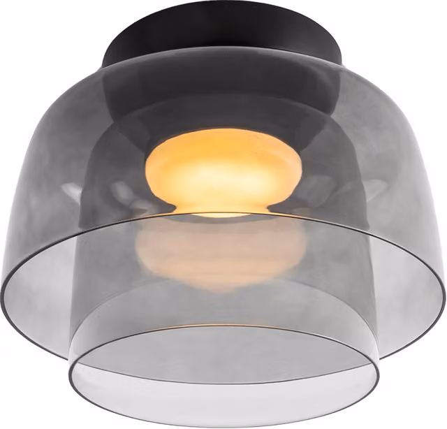Plafoniera LedsC4 Levels 2 con LED dimmabile in vetro trasparente grigio e nero