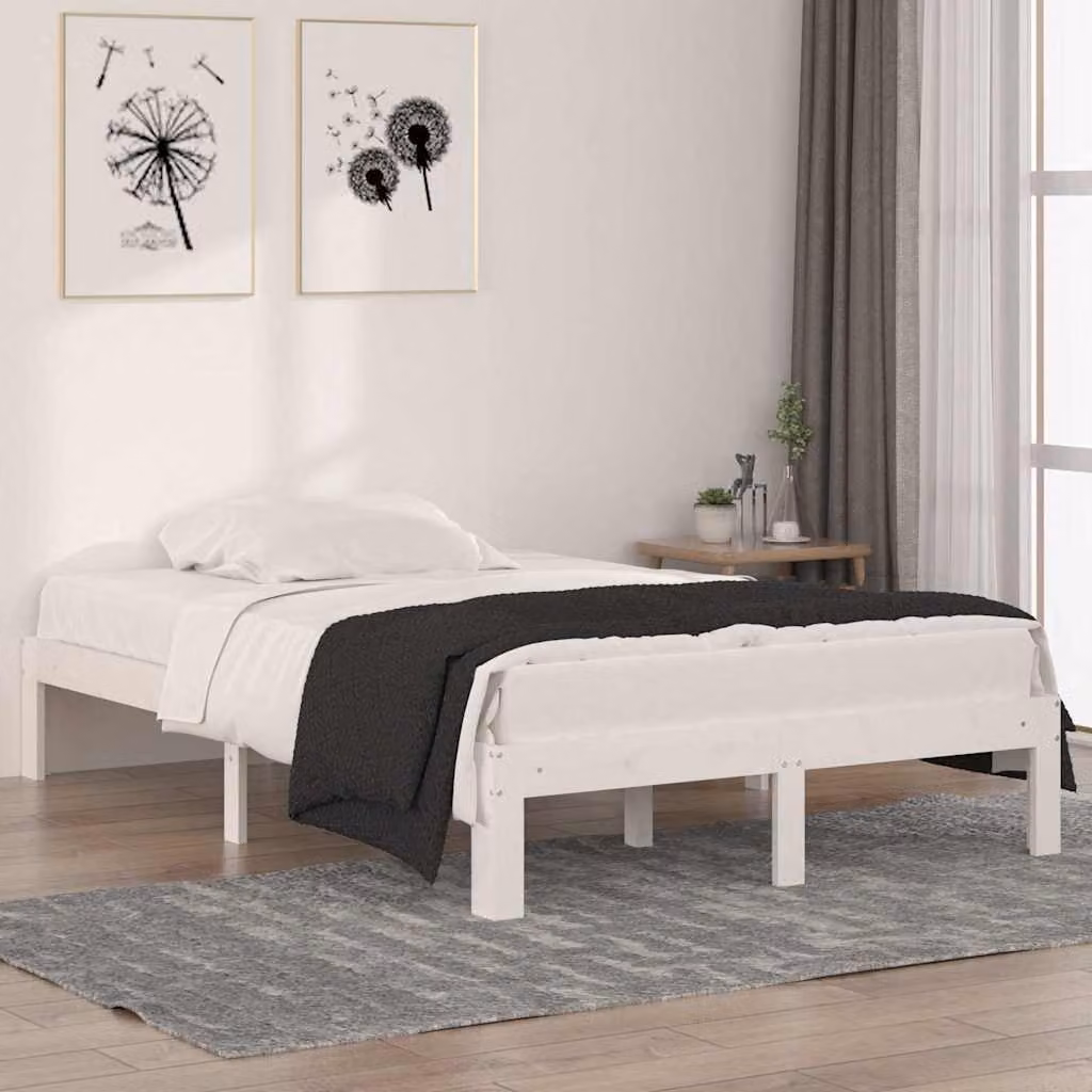 Giroletto vidaXL in legno massello di pino bianco con doghe fisse L/P/H: 120 x 200 cm