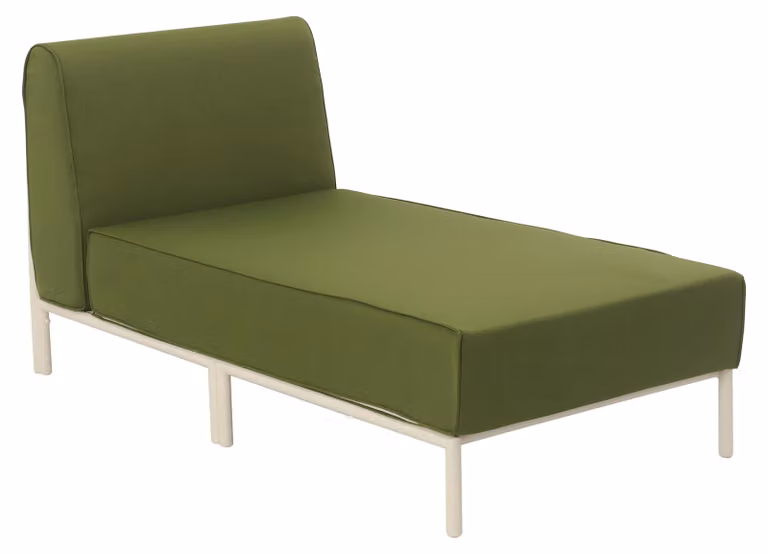 Chaise longue per mobili da giardino modulari in tessuto verde kaki - Oviala Patio