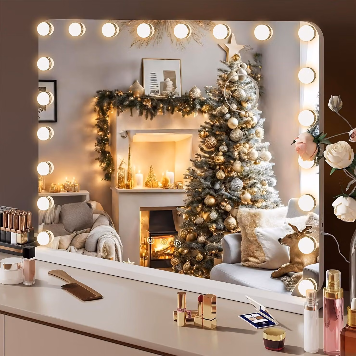 Specchio da trucco - Specchio illuminato - Specchio da toilette - Specchio da trucco da tavolo - Specchio da parete
