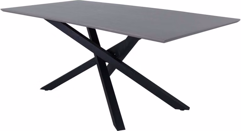FURNLUX Tavolo da pranzo Piazza Grey Und Black 90cm / Hauptfarbe: Grau / Dimensioni: 90 x 180 x 75 cm