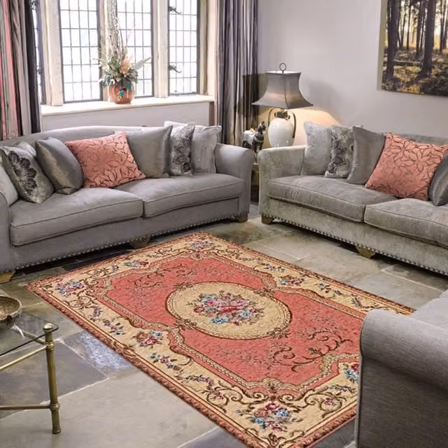 Tappeto Aubusson Pierre Tappeti Rosa in Ciniglia Lavabile e Antiscivolo L: 200 cm, P: 280 cm – 1