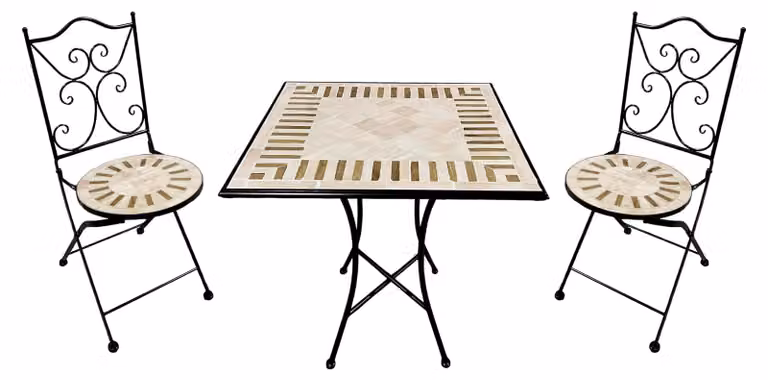 Set da bistrot Camilla, composto da 3 pezzi, in stile toscano