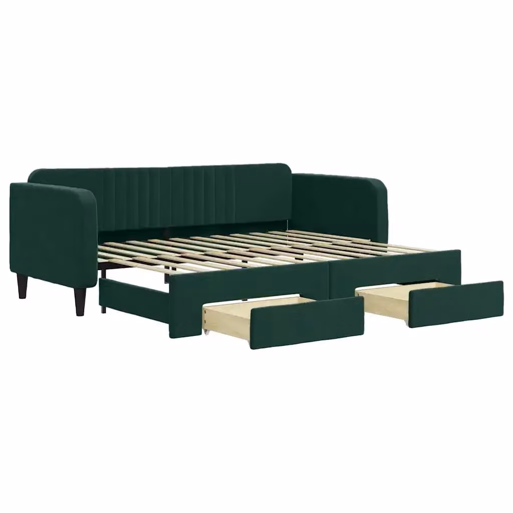 Divano Letto Moderno vidaXL in Velluto Verde per Soggiorno e Camera da Letto – 2