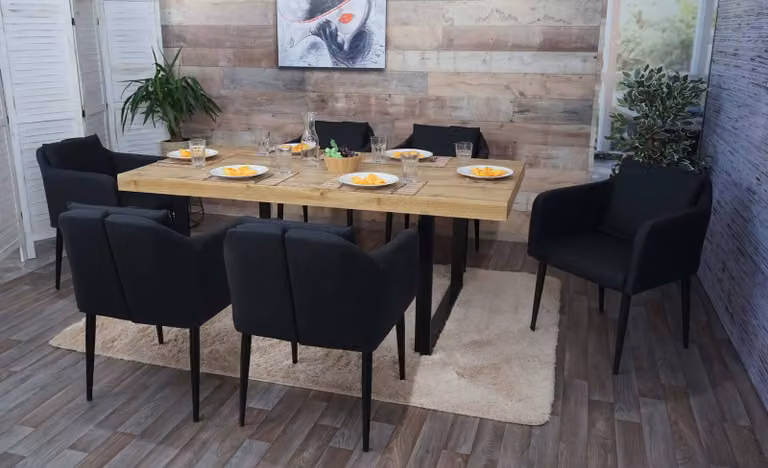 Set da 6 sedie da sala da pranzo MCW-H93, sedie da cucina, sedie con schienale ~ Pelle finta nera