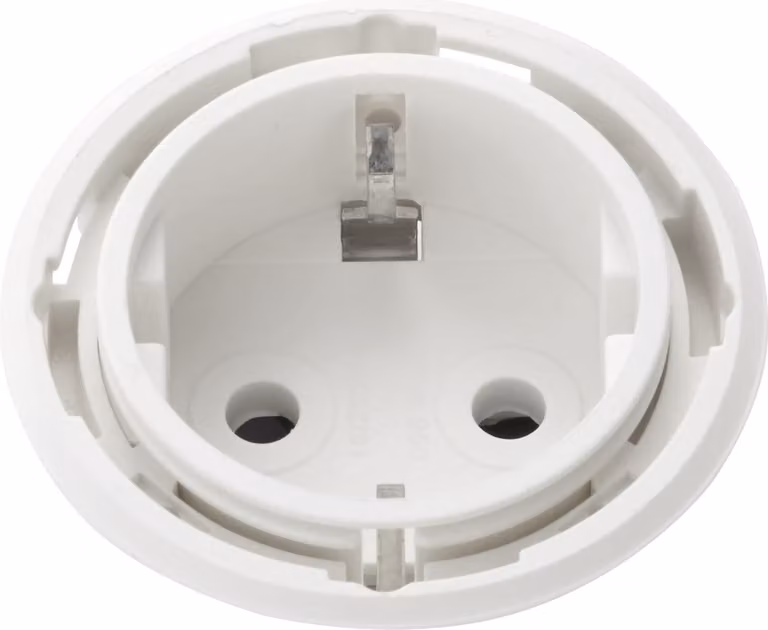 Evoline Presa di corrente senza anello di copertura ø 59 mm con spina angolata plastica bianca
