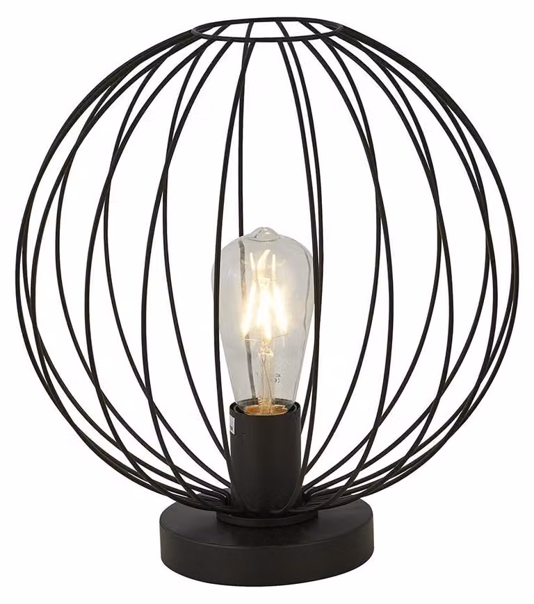 Abatjour Industrial-Nordico Rondo Acciaio Nero 1 Luce E27
